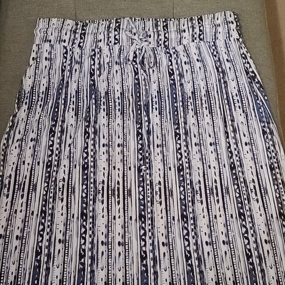 Cato long blue and white skirt